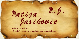 Matija Jasiković vizit kartica